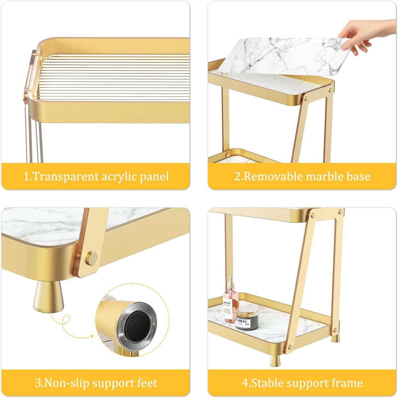 Organizador de mostrador de baño, organizador de maquillaje acrílic...