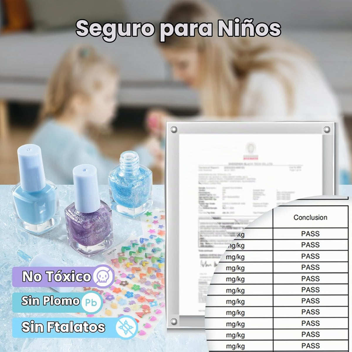 Tomons Kit de maquillaje para niños para niñas, juego de belleza de...