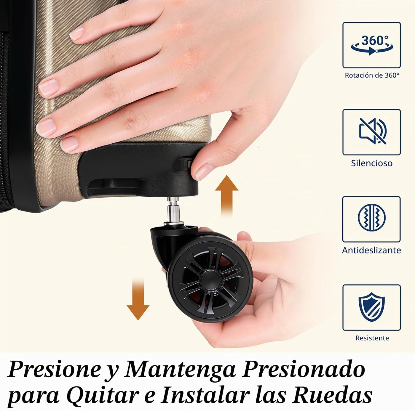 Eeeza Juego de equipaje de 5 piezas, maletas con ruedas, maleta ríg...