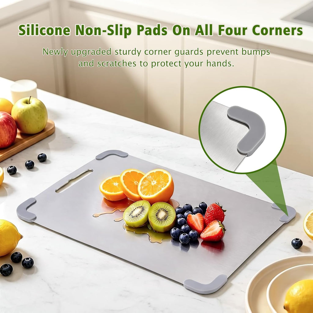 Pequeñas tablas de cortar de acero inoxidable para cocina, juego de...