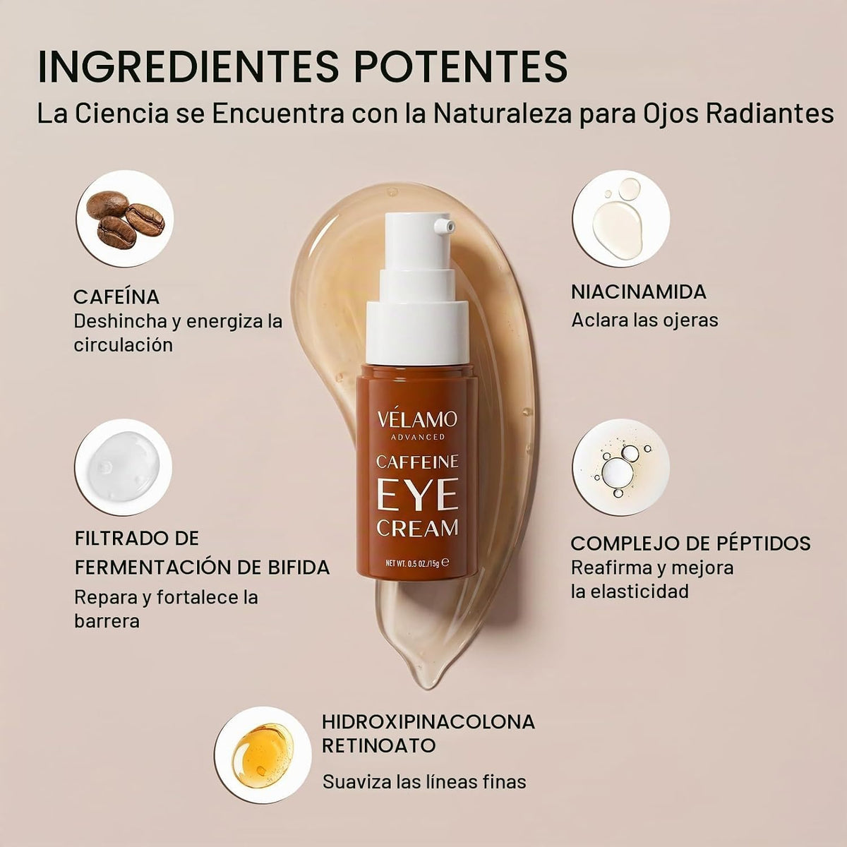 VELAMO ADVANCED Crema de ojos con cafeína y retinol Eye Stick Duo:...