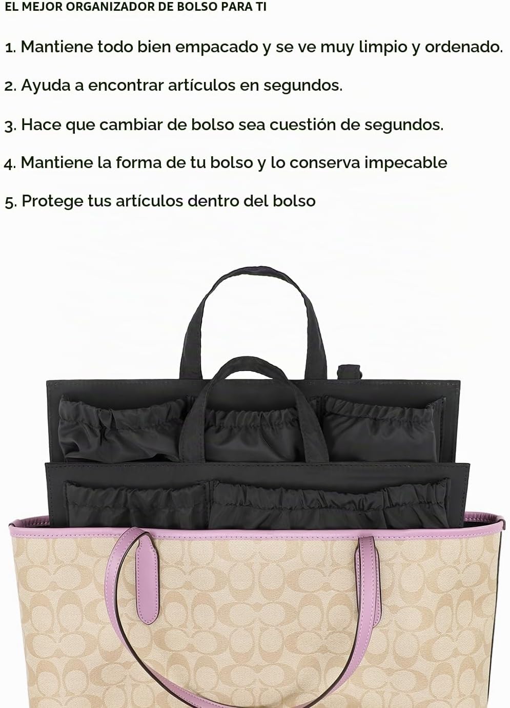 Lmbabter Organizador extraíble con bolsillo aislado, bolsa de pañal...