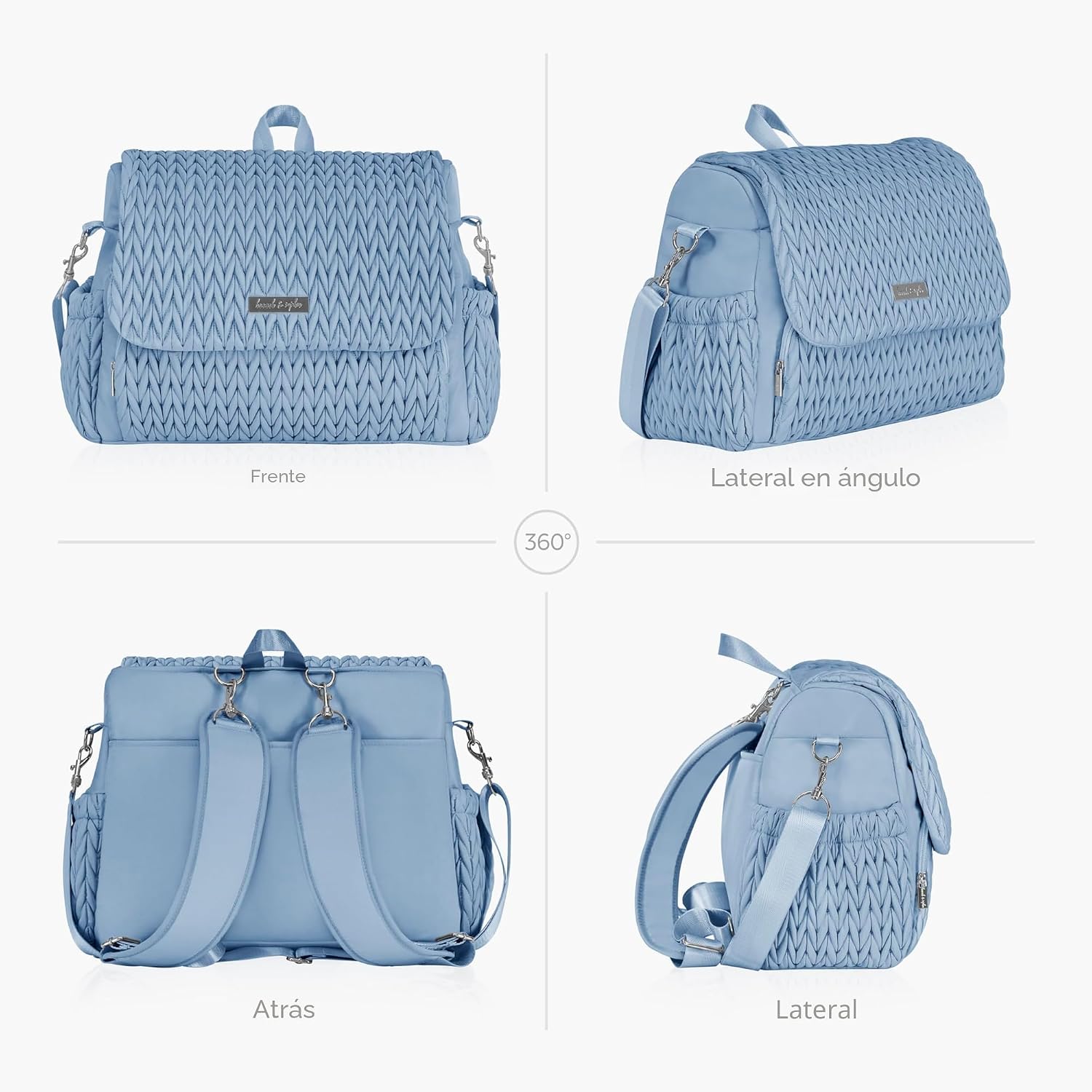 Hannah &amp; Sophia Belle - Mochila y bolsa convertible para pañale...