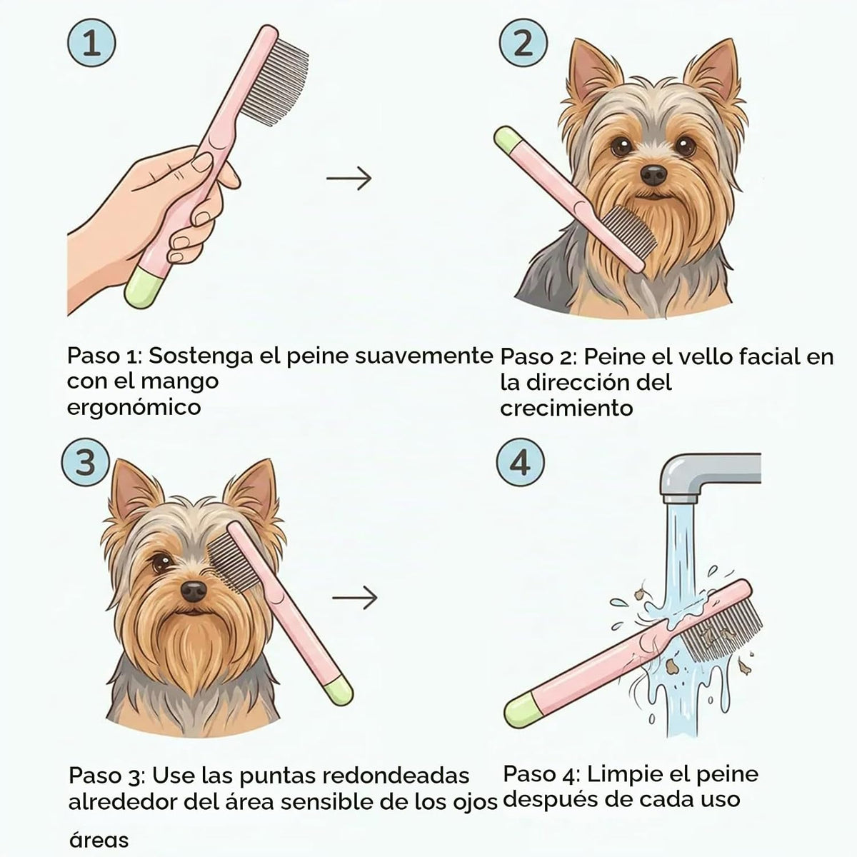 Lanjiesh Peine de ojo de perro para perros pequeños, gatos, hámster...