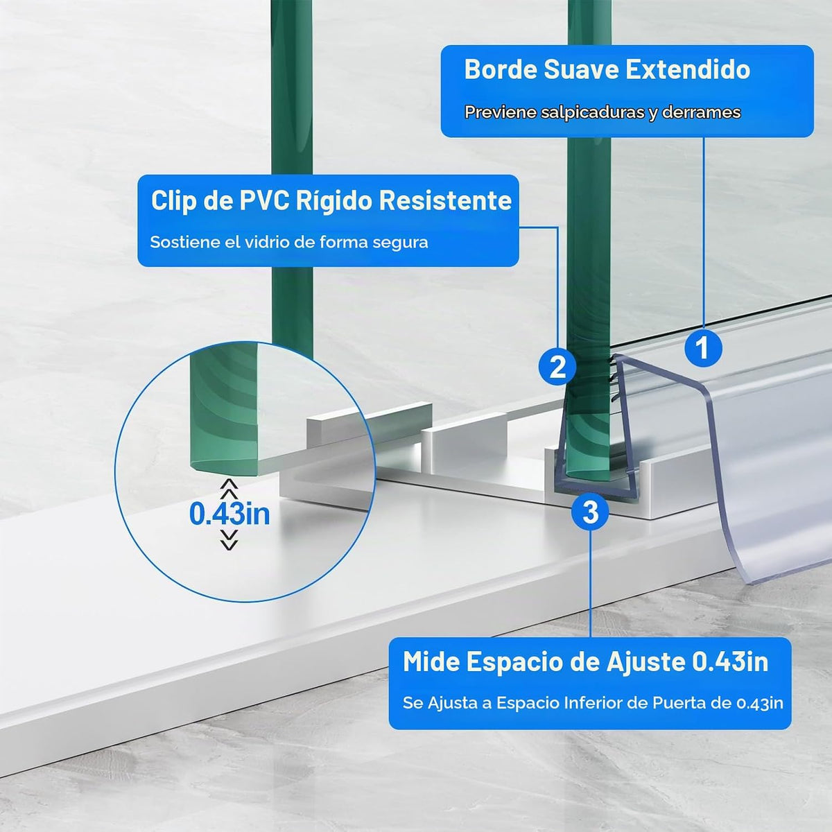 Yecaye Paquete de 3 sellos inferiores de 3\/8 x 39 pulgadas para pu...