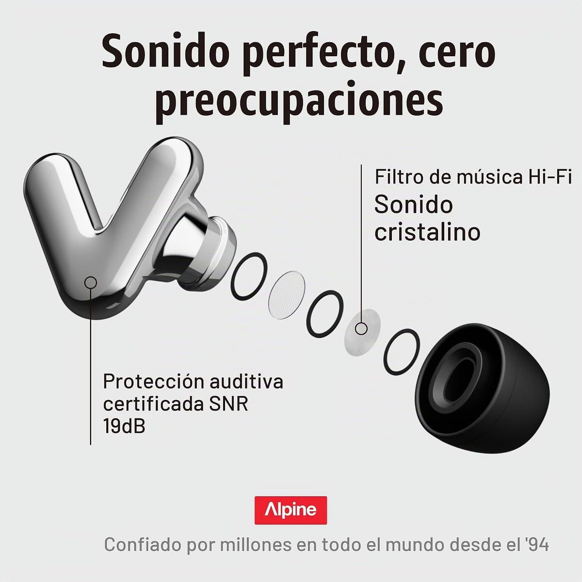 Alpine Tune Tapones para los oídos, tapones para los oídos de conci...