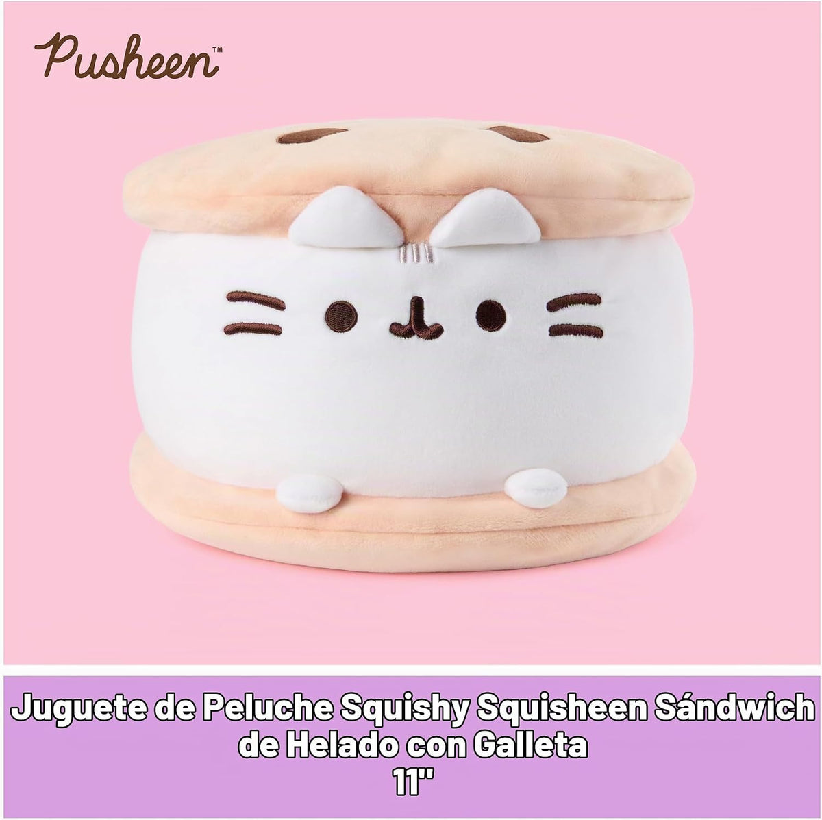 GUND Pusheen - Peluche Squisheen de sándwich de helado de galleta,...