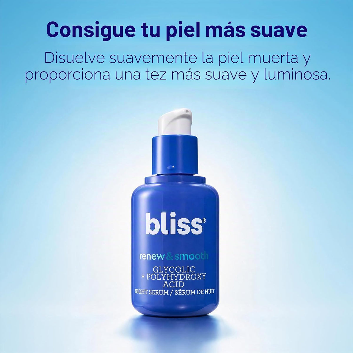 Bliss Renew &amp; Smooth - Suero de noche con ácido glicólico, 1 on...