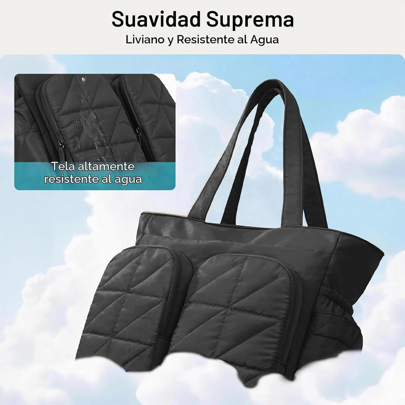 TOPEAST Bolsa de pañales, bolsa acolchada para bebé con bolsillos a...