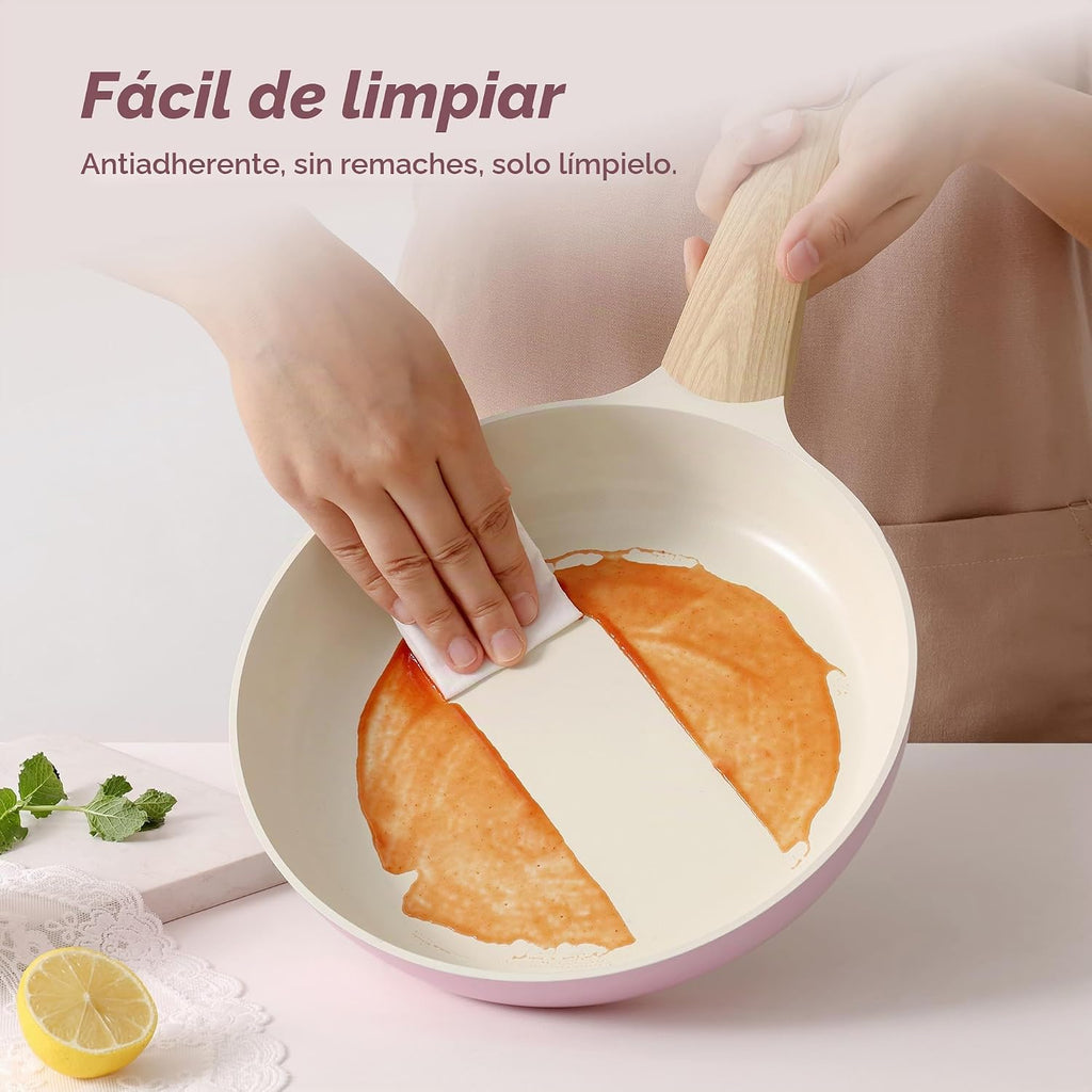 SENSARTE Juego de ollas y sartenes de cerámica antiadherentes, jueg...
