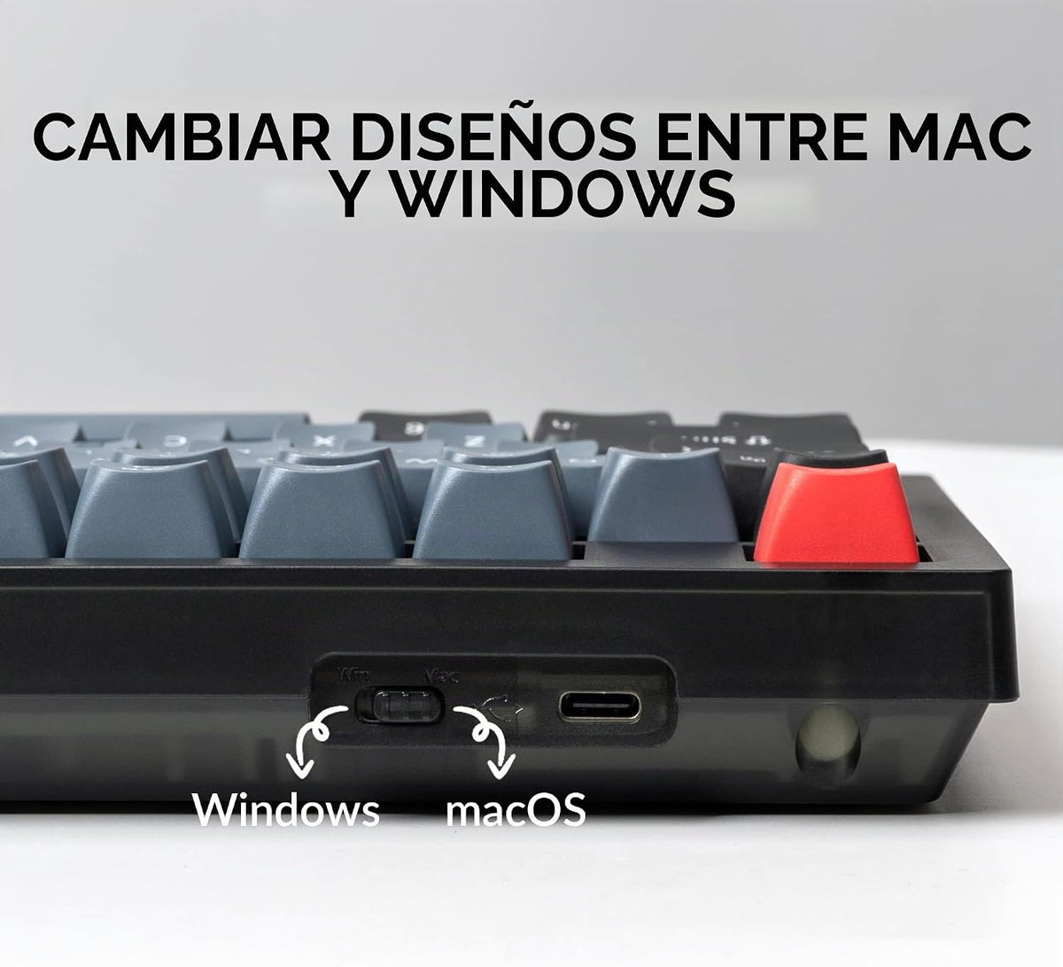 Keychron V6 Teclado mecánico personalizado con cable, macro program...