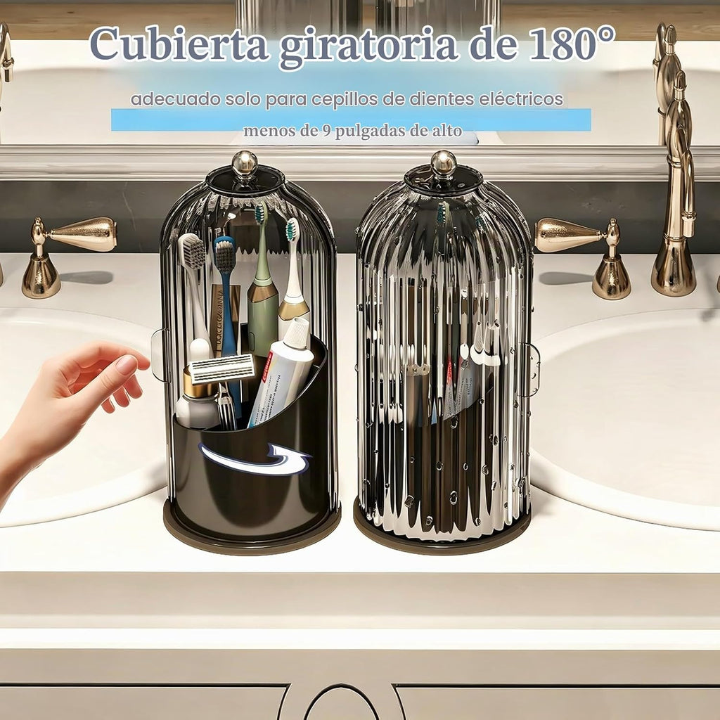 Zufudo Portacepillos de dientes a prueba de polvo con cubierta, sop...