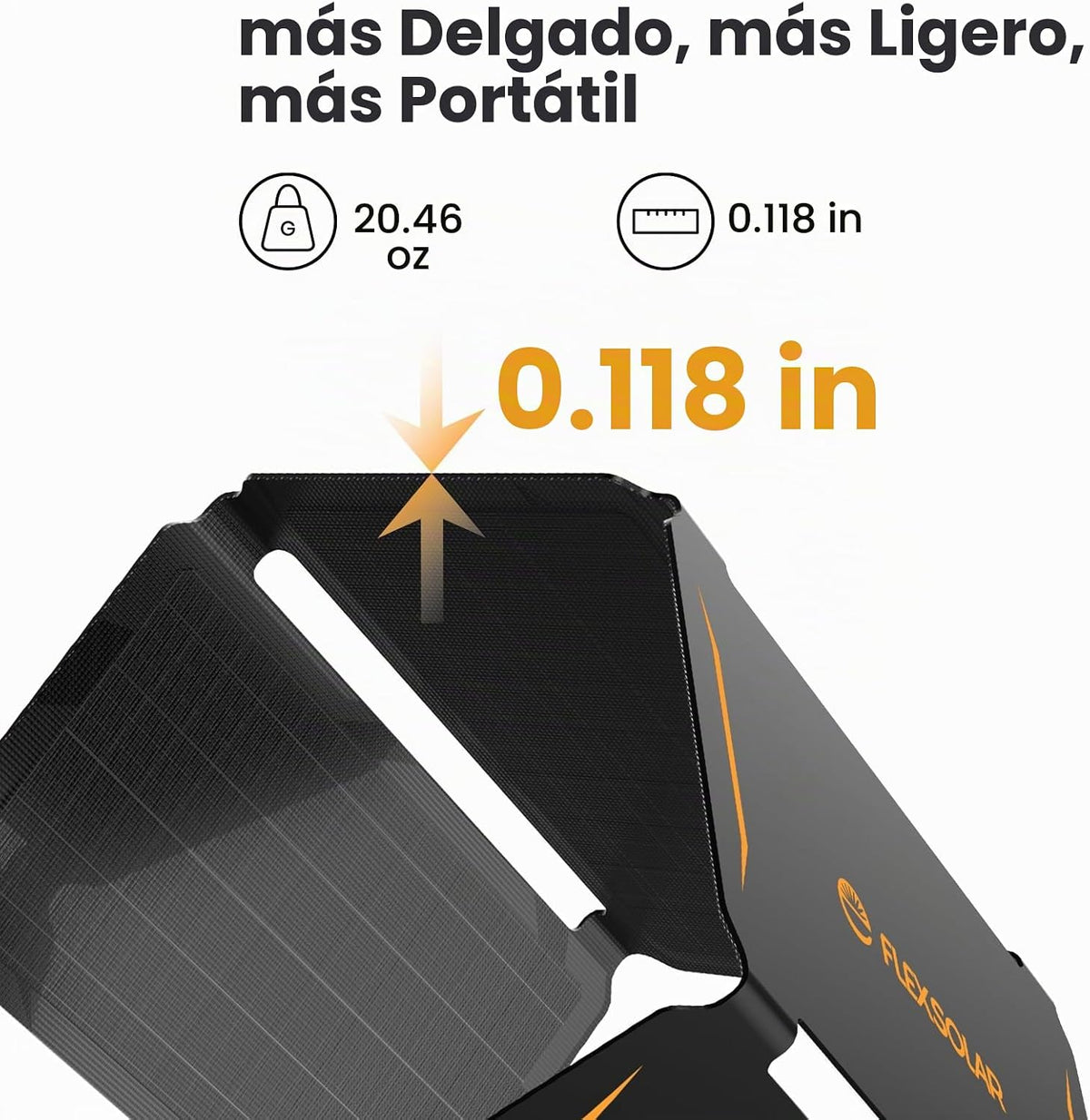 FlexSolar 30W Cargador de Panel Solar Portátil QC3.0 18W USB-A USB-...