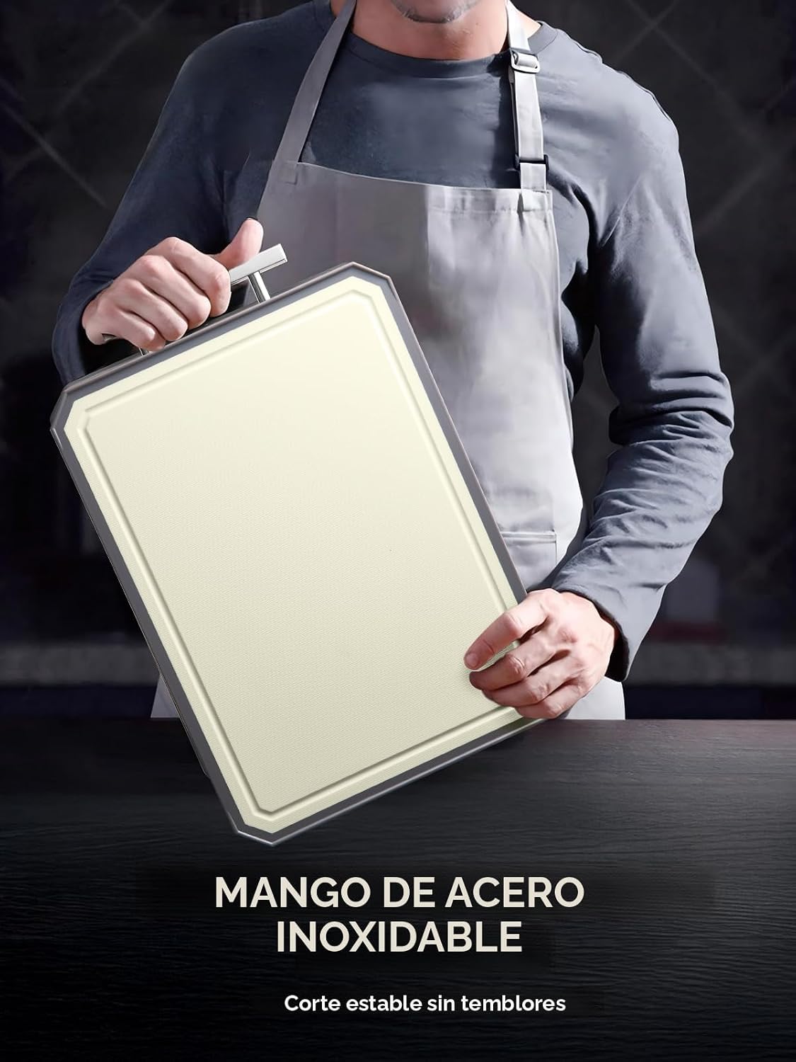 Tabla de cortar extragrande, juego de tablas de cortar de acero ino...