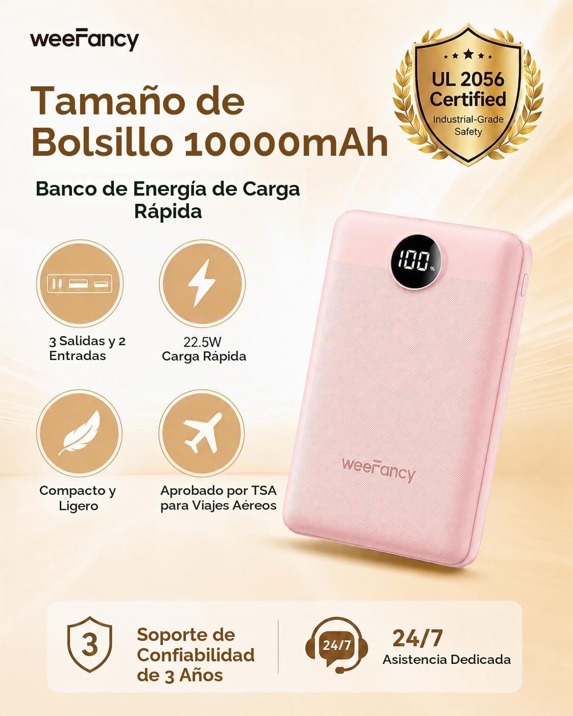 Pequeño cargador portátil 10000mAh 20W carga rápida mini banco de e...