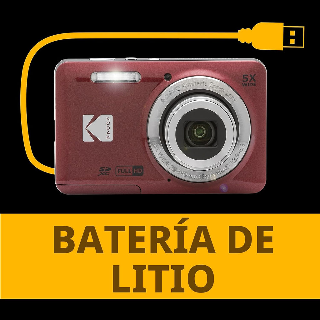 KODAK PIXPRO FZ55 - Cámara digital compacta de 16 MP, zoom óptico 5...
