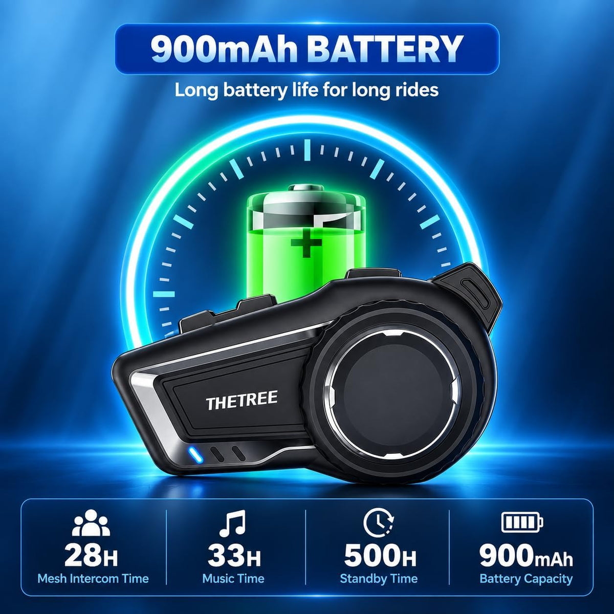 THETREE Intercomunicador de motocicleta de malla X10 BT 5.4 Qualcom...