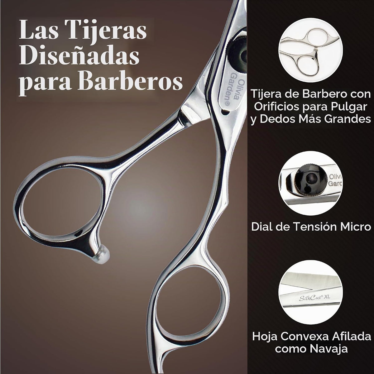 Olivia Garden SilkCut - Cizalla profesional para peluquería y estuc...