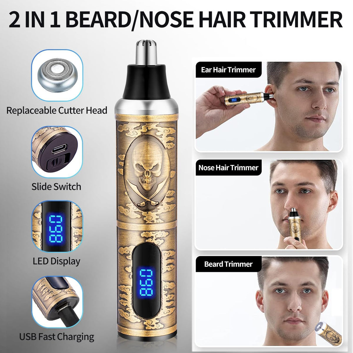 Roziapro Cortadora de pelo profesional para hombres, recortadora de...