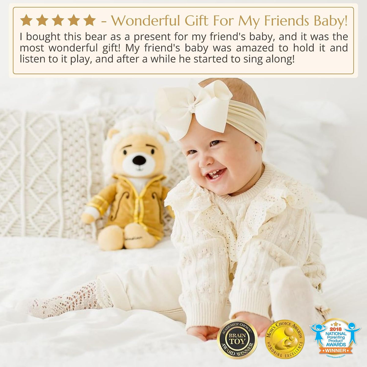 Vosego Bach Virtuoso Bear - Juguete de peluche de doble modo con mú...