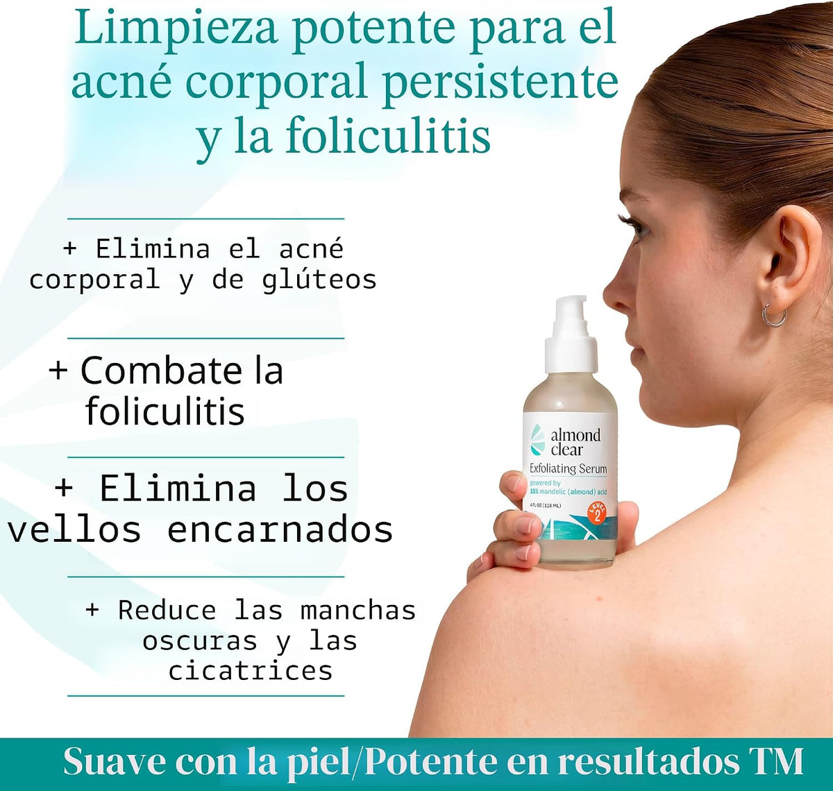 Almond Clear Suero de nivel 2 | Suero corporal de ácido mandélico p...