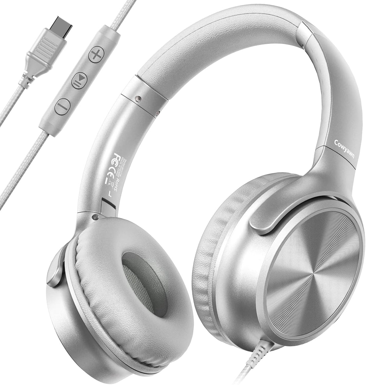 Cowyawn Auriculares USB C con cable, auriculares USB C con cable co...