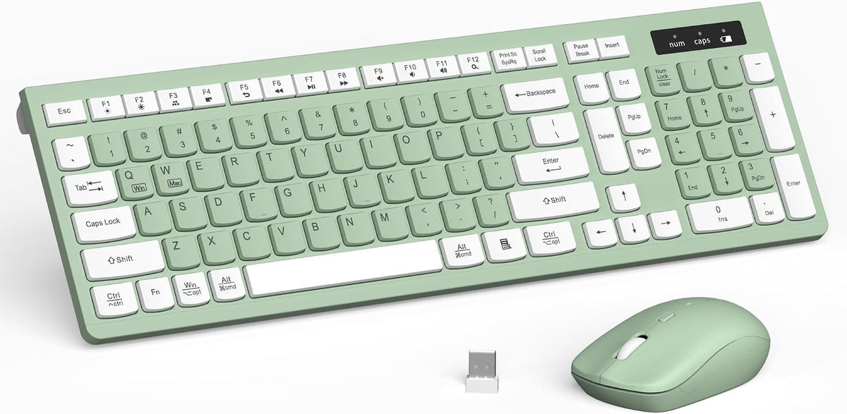 Combo de teclado y mouse inalámbricos silencioso para oficina y hog...
