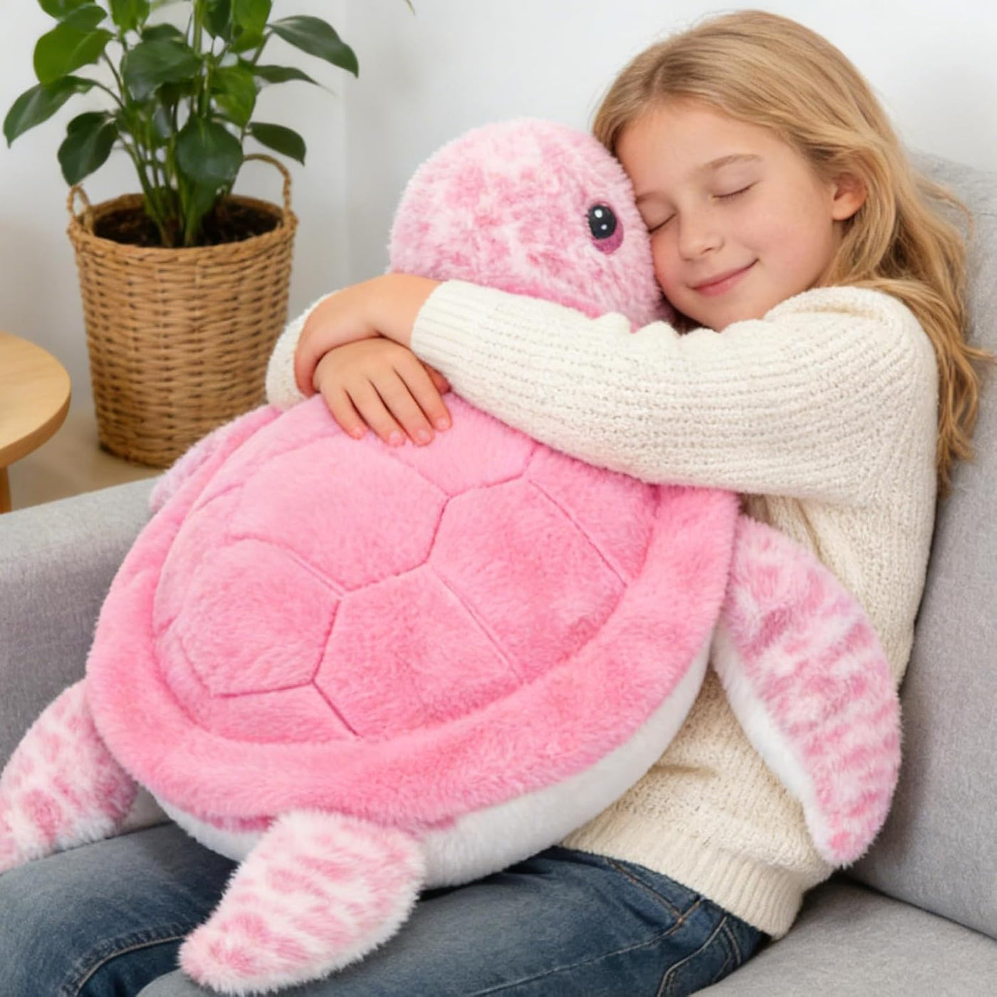 IKASA Juguete de peluche de tortuga marina gigante, juguetes suaves...