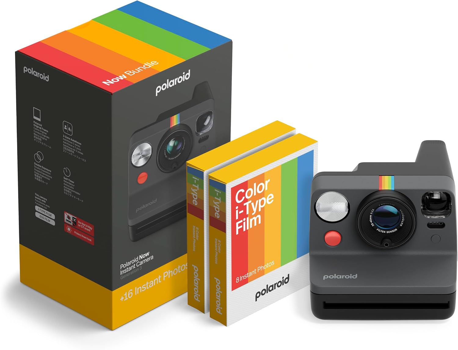 Polaroid Now - Cámara instantánea de tercera generación tipo I + pa...
