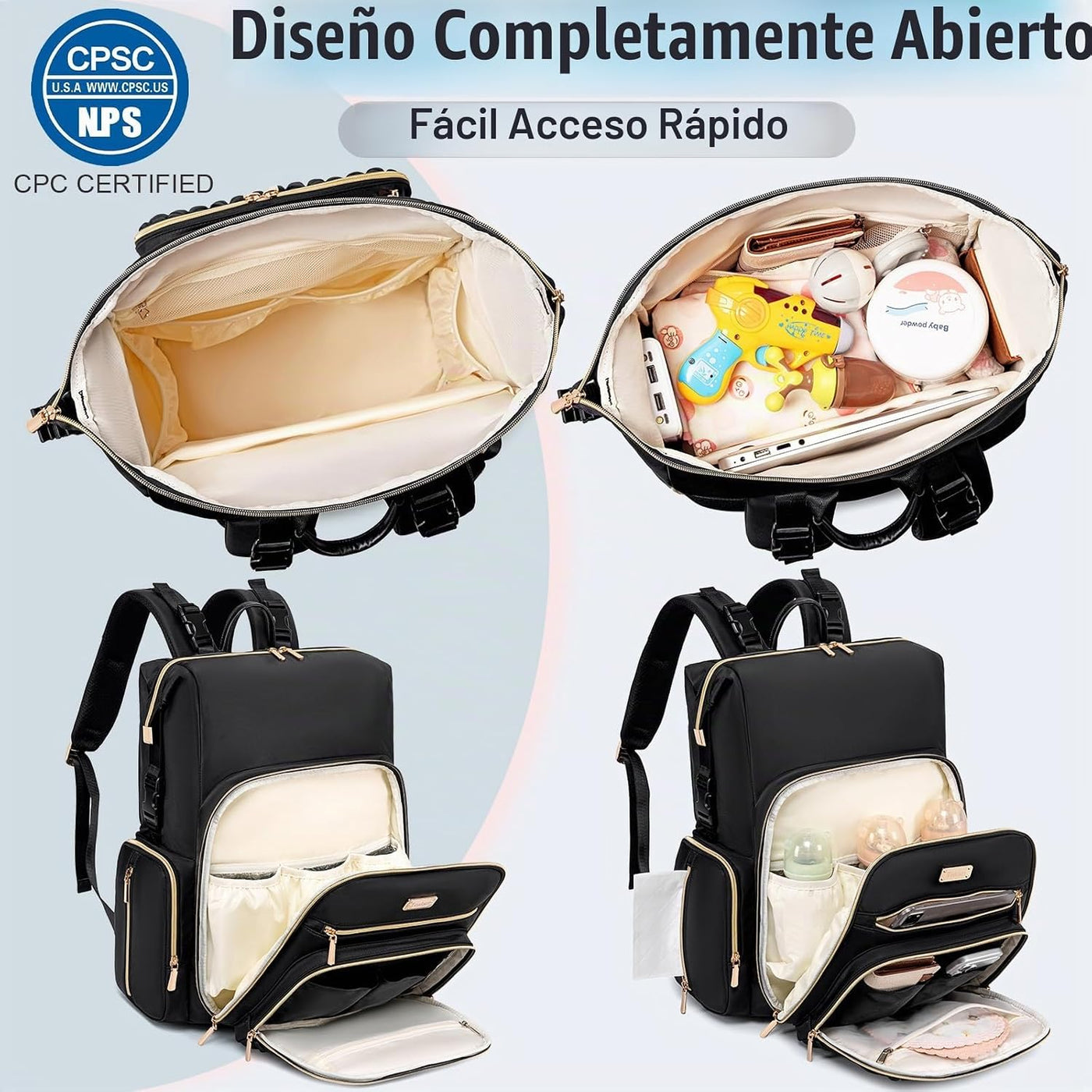 Tealari Mochila de pañales convertible 4 en 1, bolsa de pañales gra...