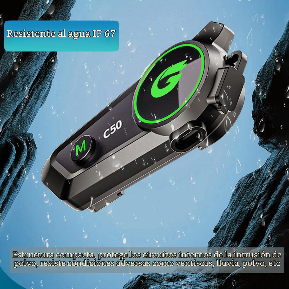 Zhongreat Auriculares del casco de C50 Bluetooth, intercomunicador...