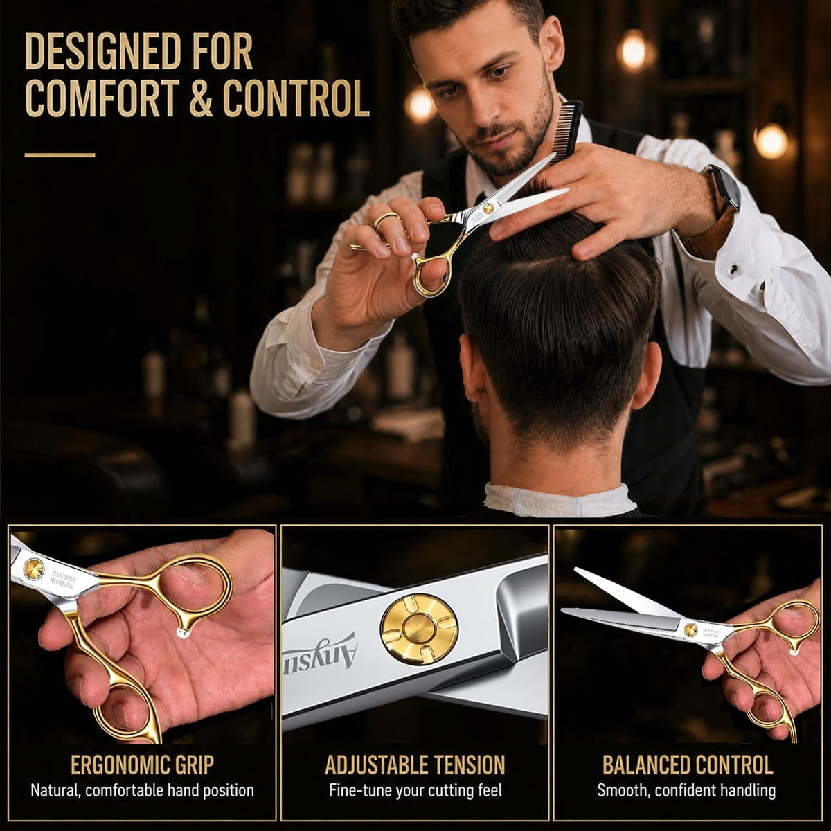 Tijeras profesionales para adelgazar el cabello, tijeras texturizad...