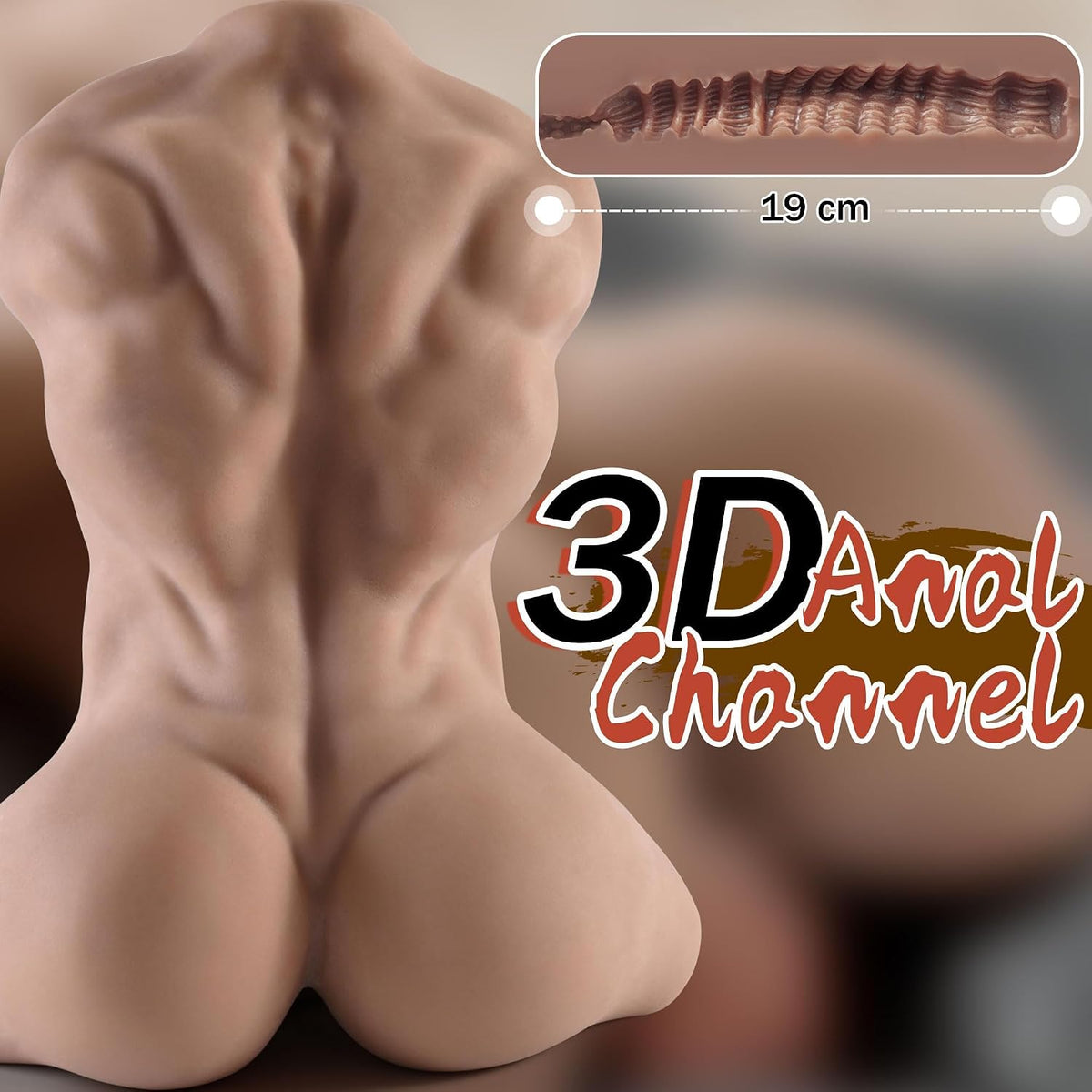 Muñeca sexual masculina de 8.3 libras con consolador flexible, muñe...
