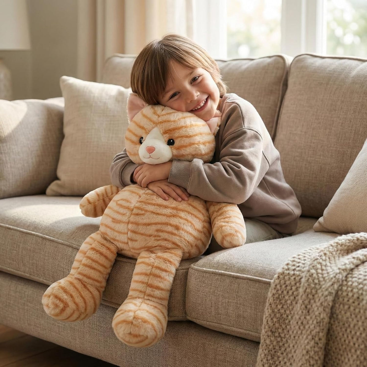 WEIGEDU Peluche de gato de peluche aderezable, 24.8 pulgadas | Se a...
