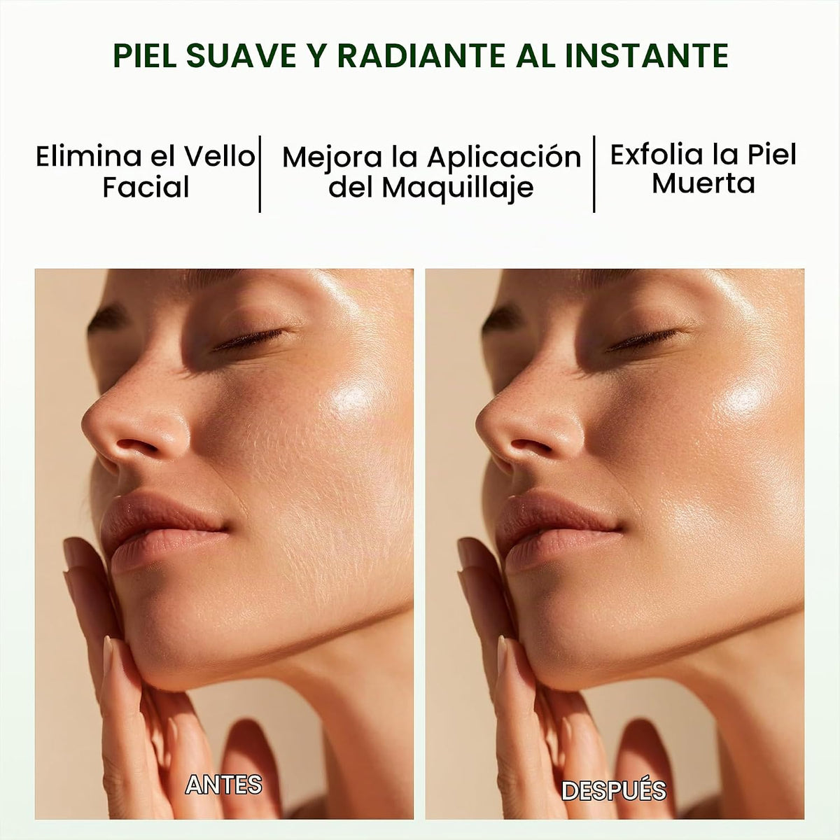 Wiocv Sonic Dermaplane Razor para mujer cara eléctrica vello facial...