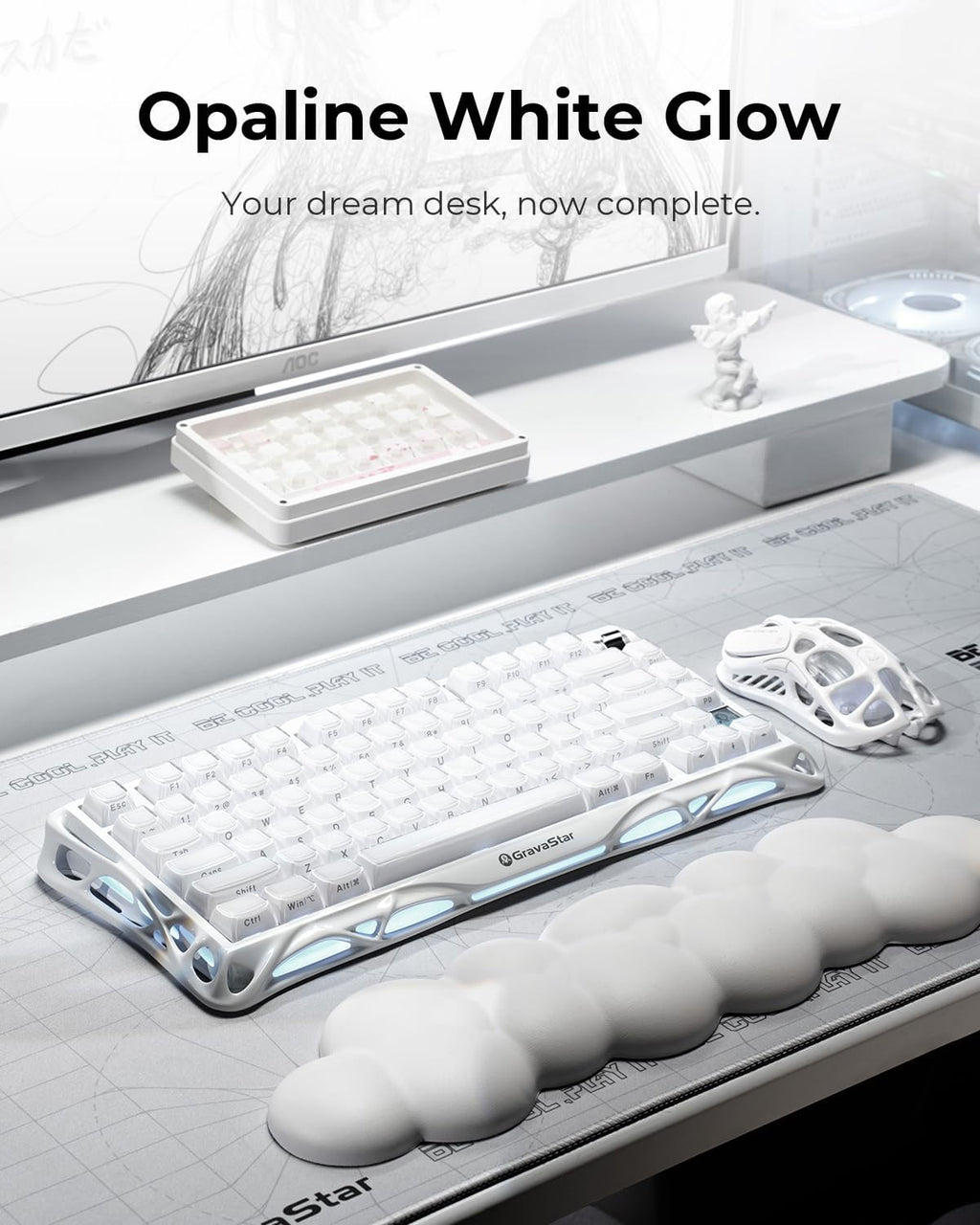 GravaStar Mercury K1 75% teclado mecánico inalámbrico para juegos,...