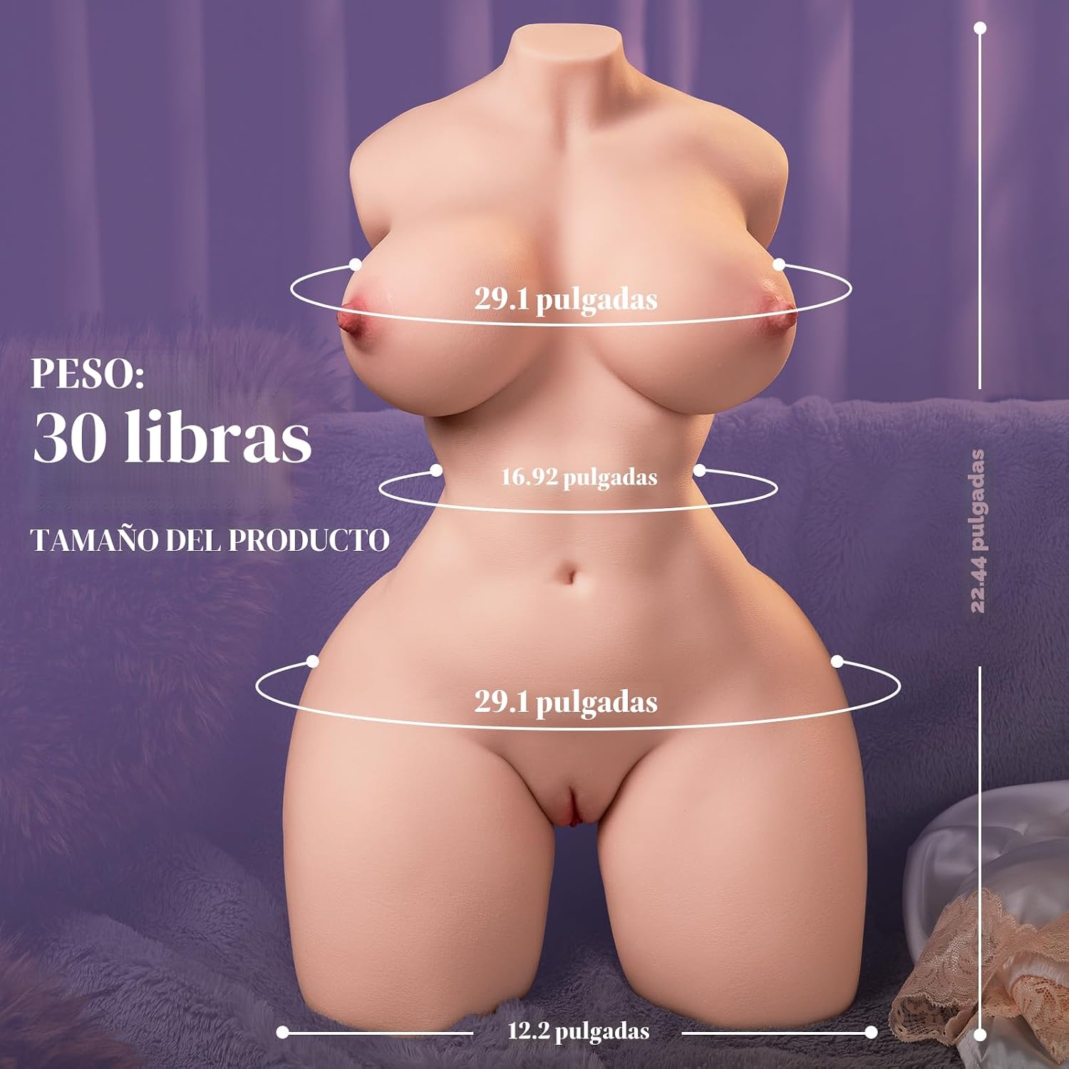 Sexpower Muñeca sexual femenina realista de tamaño real de 30 libra...