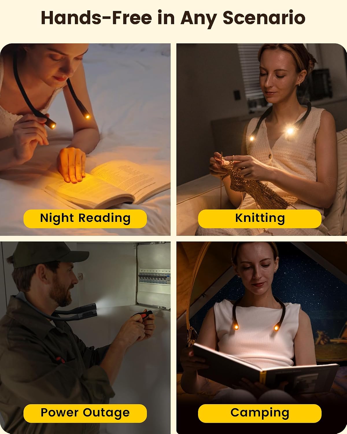 Glocusent Linterna de campamento ultra brillante de 135 LED, hasta...