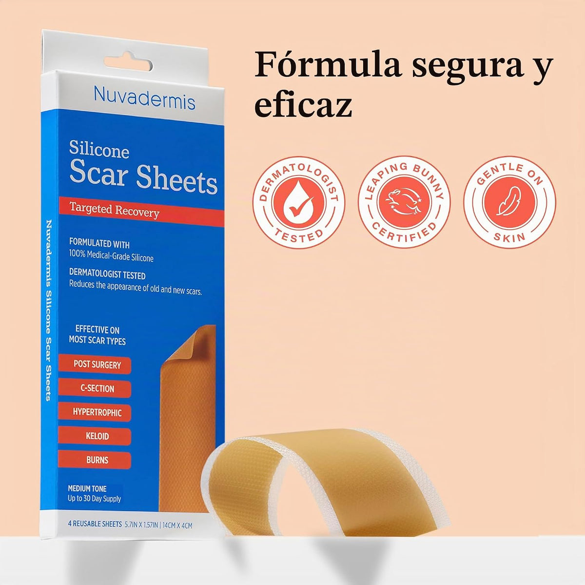 NUVADERMIS, láminas de silicona para cicatrices \u2013 láminas médi...