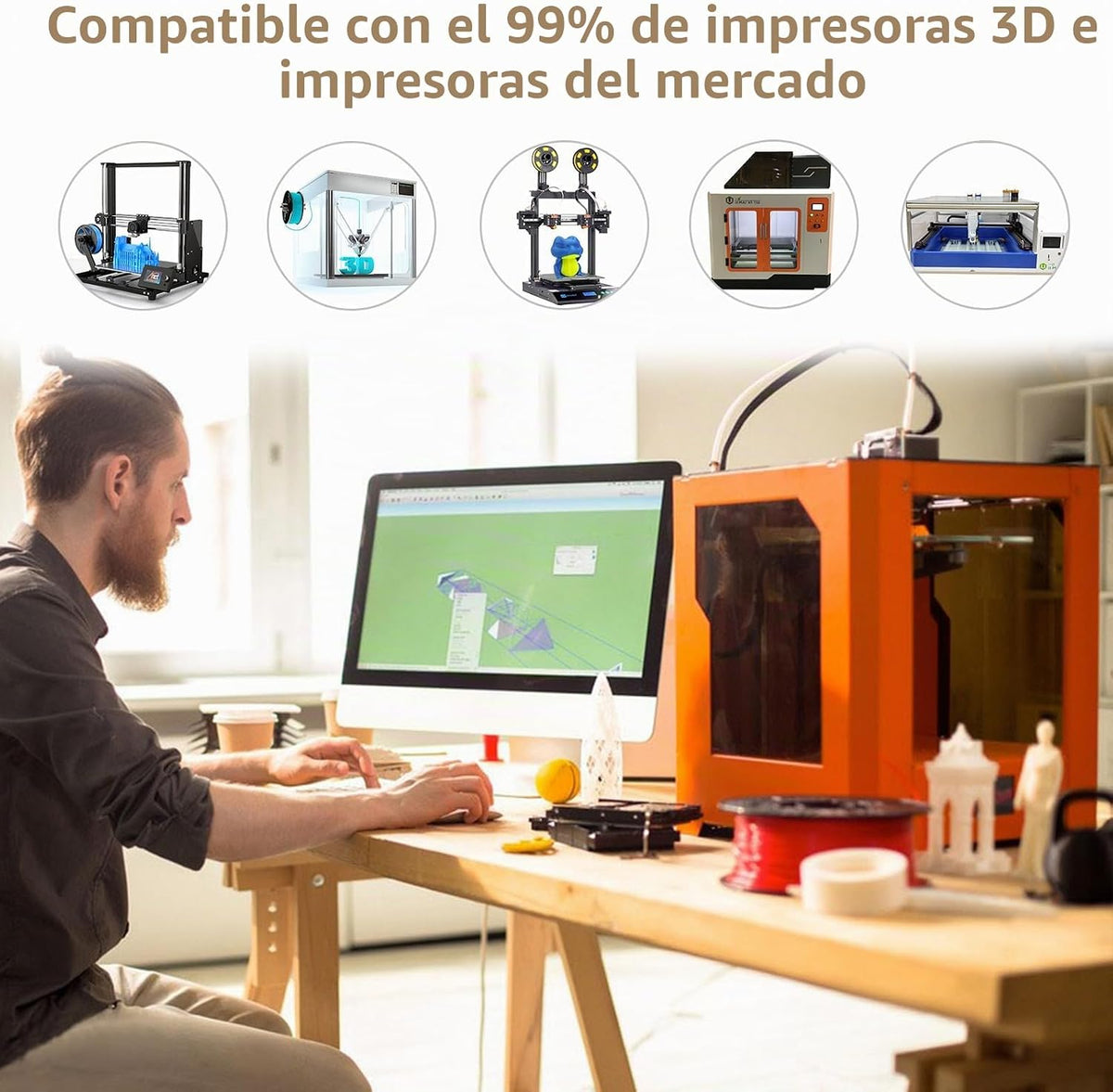 Filamento transparente para impresora 3D iSANMATE PLA, filamento tr...