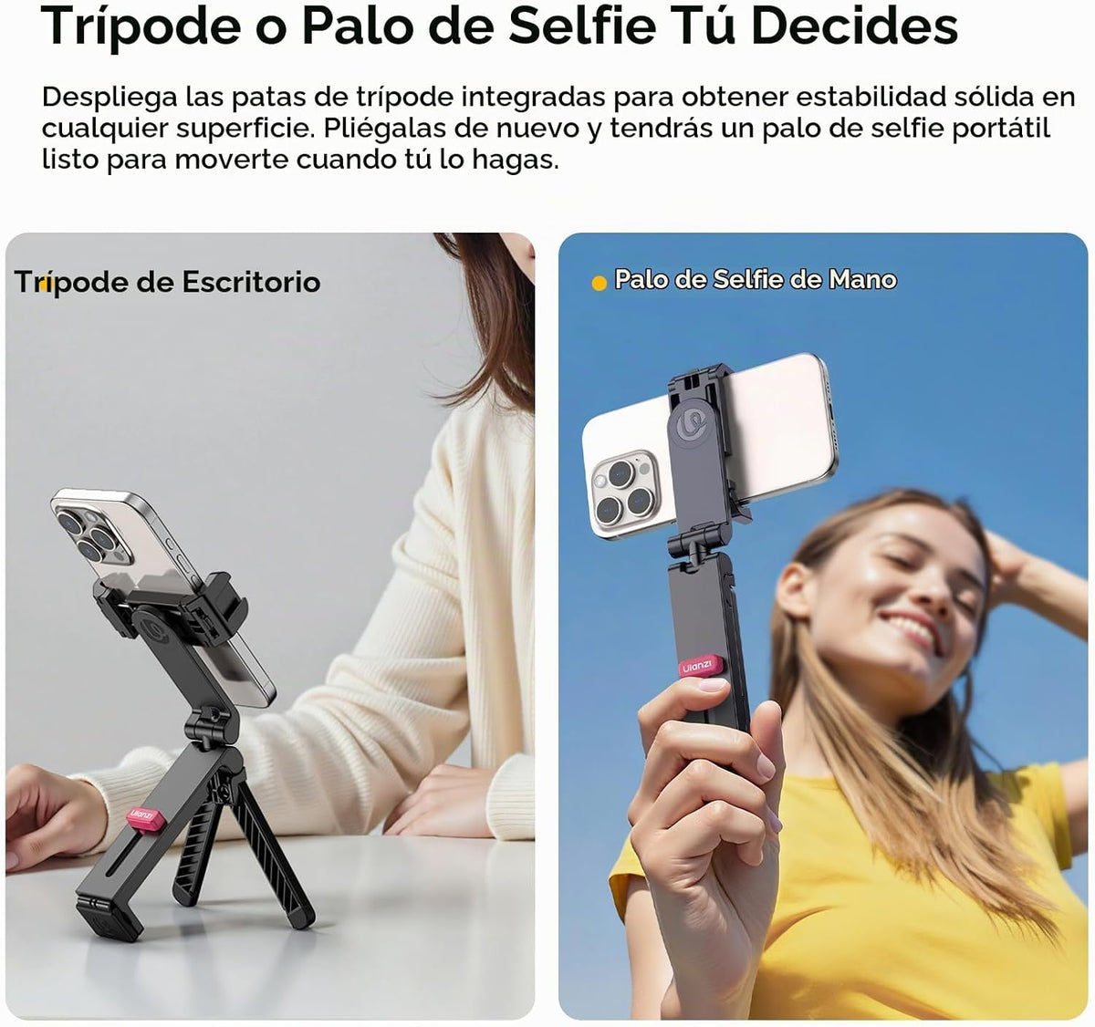 ULANZI MA89 2025 Soporte plegable para teléfono para avión, rotació...