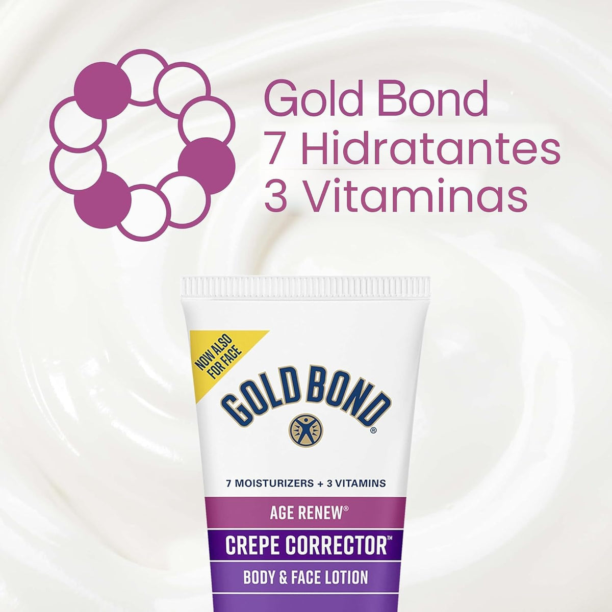 Gold Bond Age Renew Crepe Corrector Loción Corporal, Fórmula Reabas...