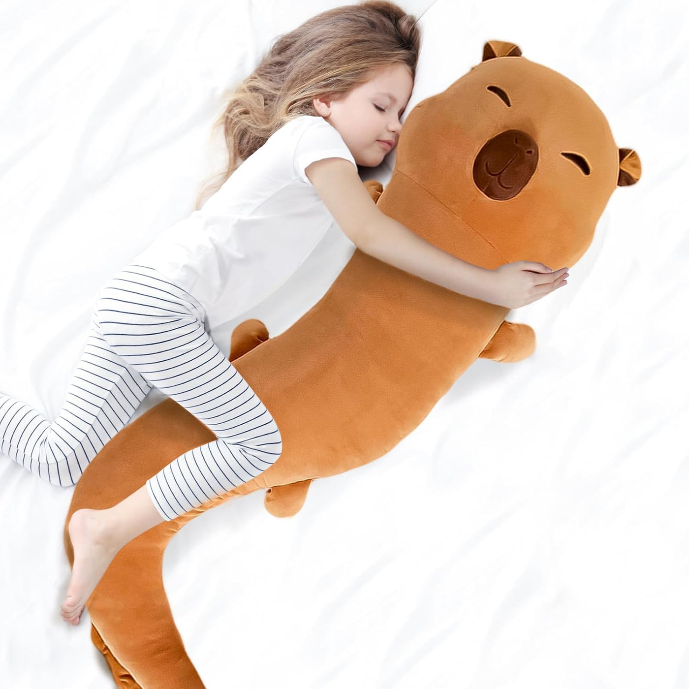 Almohada de peluche gigante de 122 cm de capibara, gran capibara fl...