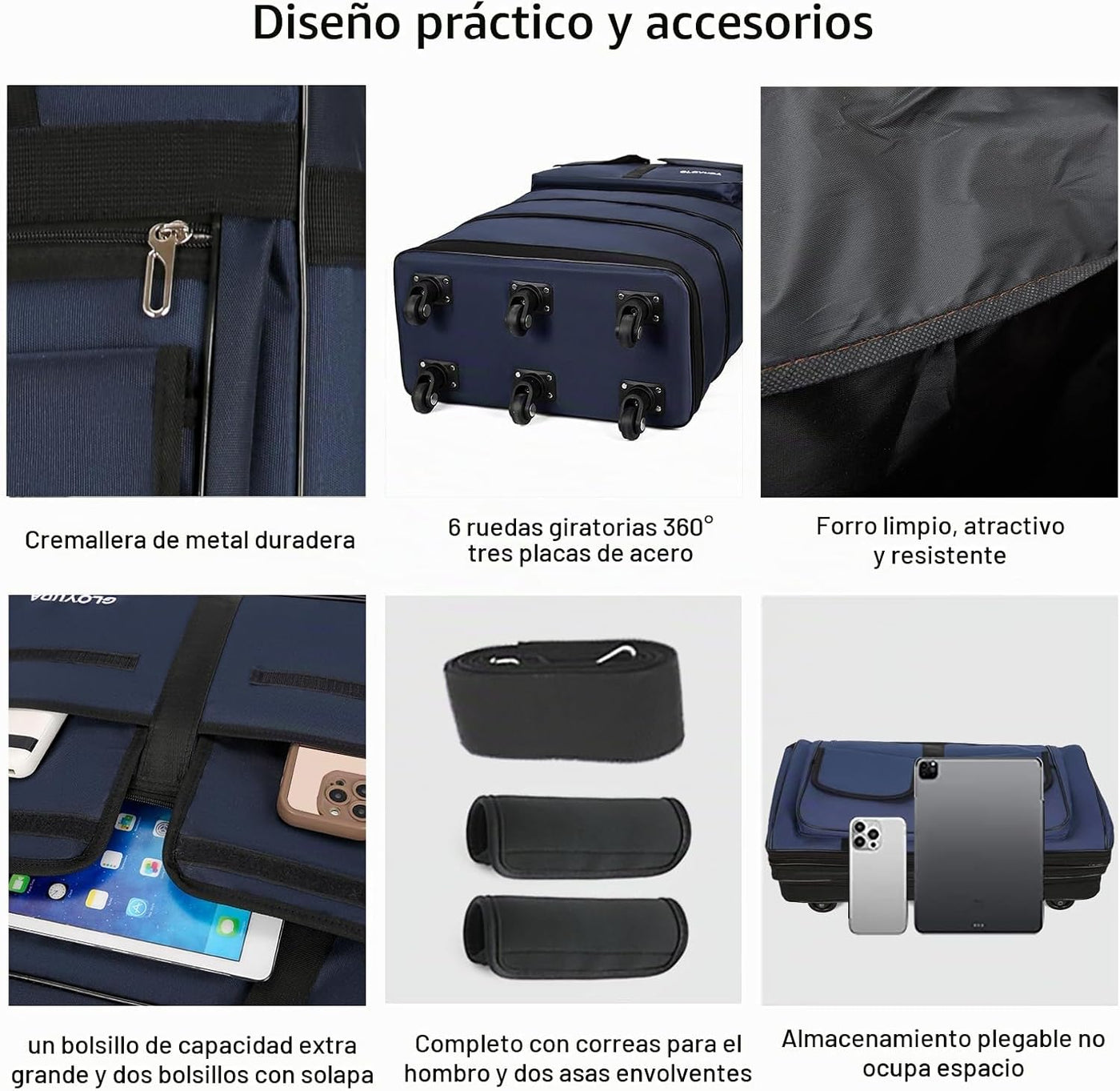 Gloyuda Equipaje Expandible de 130L, Maleta de 40 Pulgadas con Rued...
