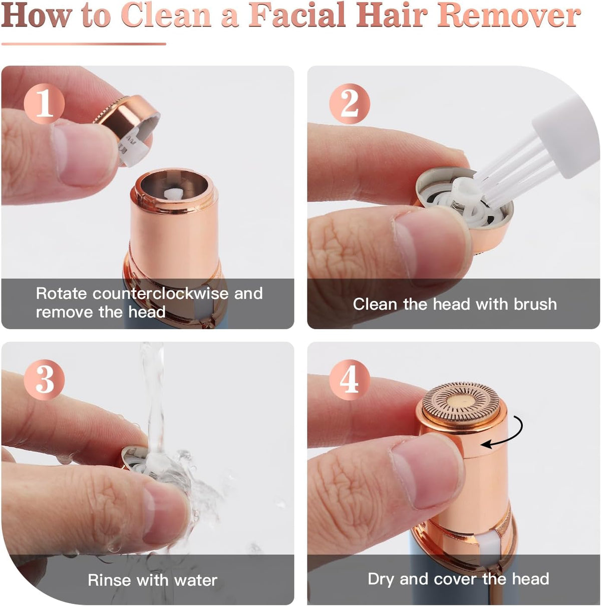 Vexloria Removedor de vello facial para mujeres, recargable por USB...
