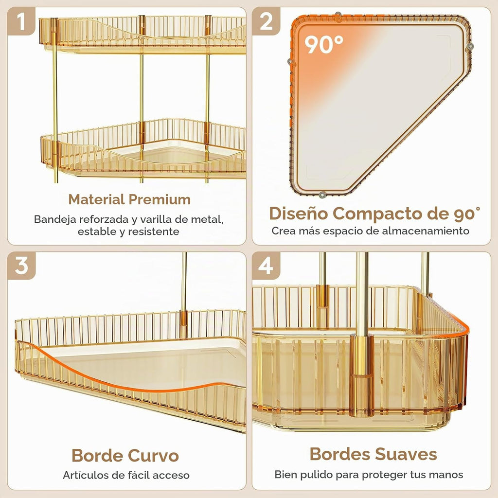 Lifewit Organizador esquinero de 3 niveles para encimera de baño, o...