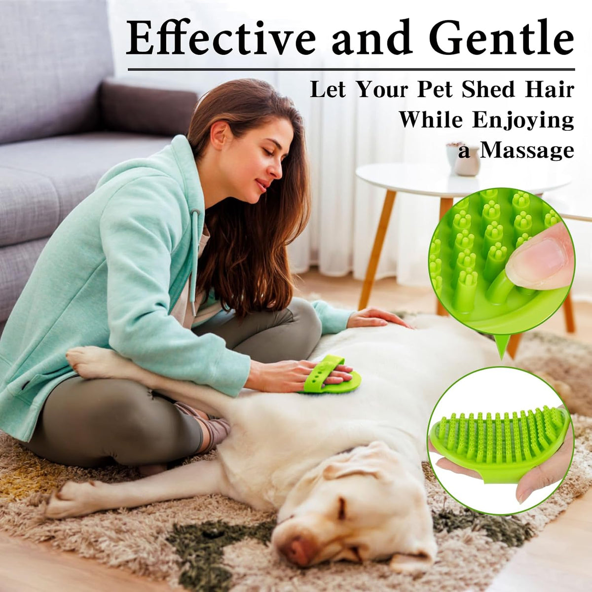 Juego de 2 cepillos de baño para perros | Mango ajustable, cepillo...
