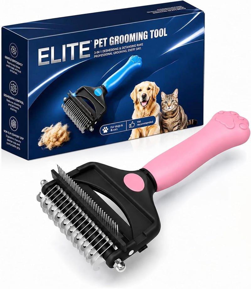 KIVMTAR Deshedding - Cepillo para perros, rastrillo 3 en 1 para per...