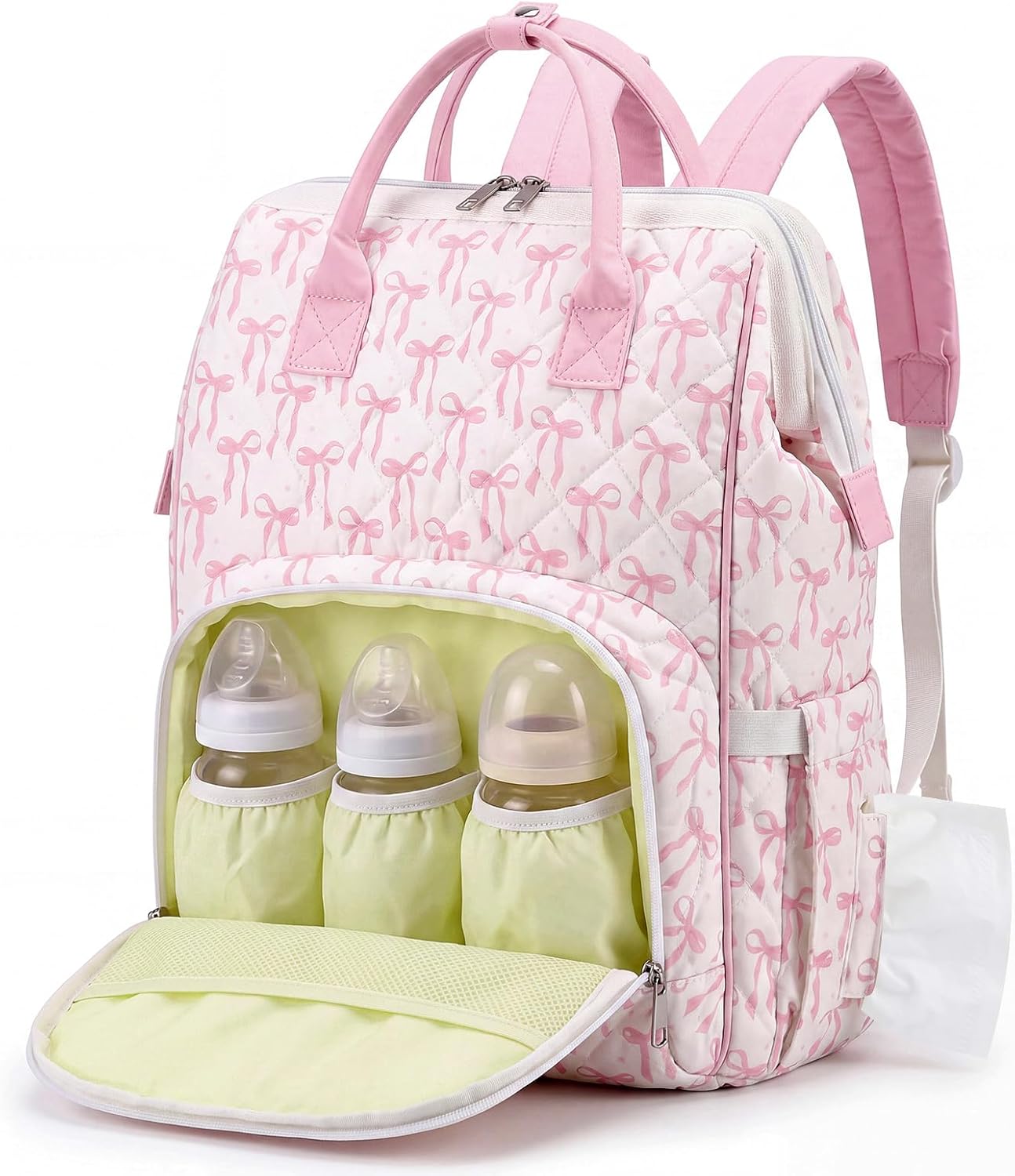 Mochila acolchada para pañales para bebé, bolsa de pañales para niñ...