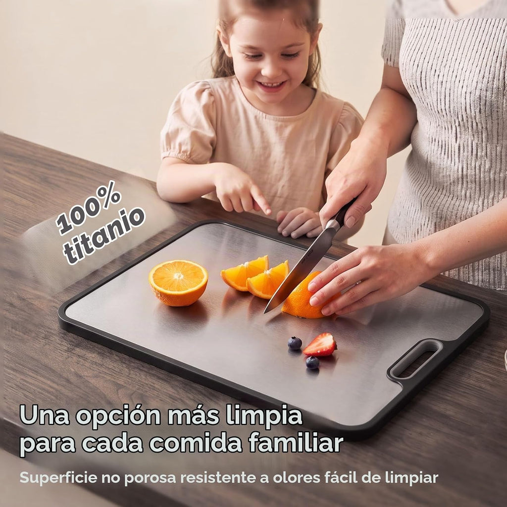 Tabla de cortar de titanio para cocina, superficie de titanio puro...